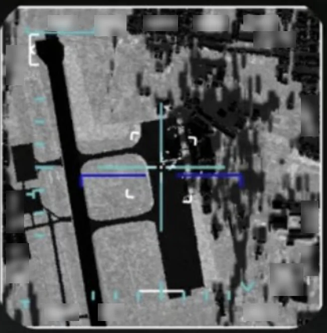 SAR radar ground map on a cockpit display